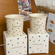 1pc/11oz Cartoon Colorful Star Mug, Ceramic Cup With Handle, Women Office Cup, Reusable, Suitable For Cold & Hot Drinks, Can Hold Cold Brew Coffee, Breakfast Milk, Juice, Great Gift For Women, Best Birthday, Mother's Day, Christmas, Valentine's Day, Back To School