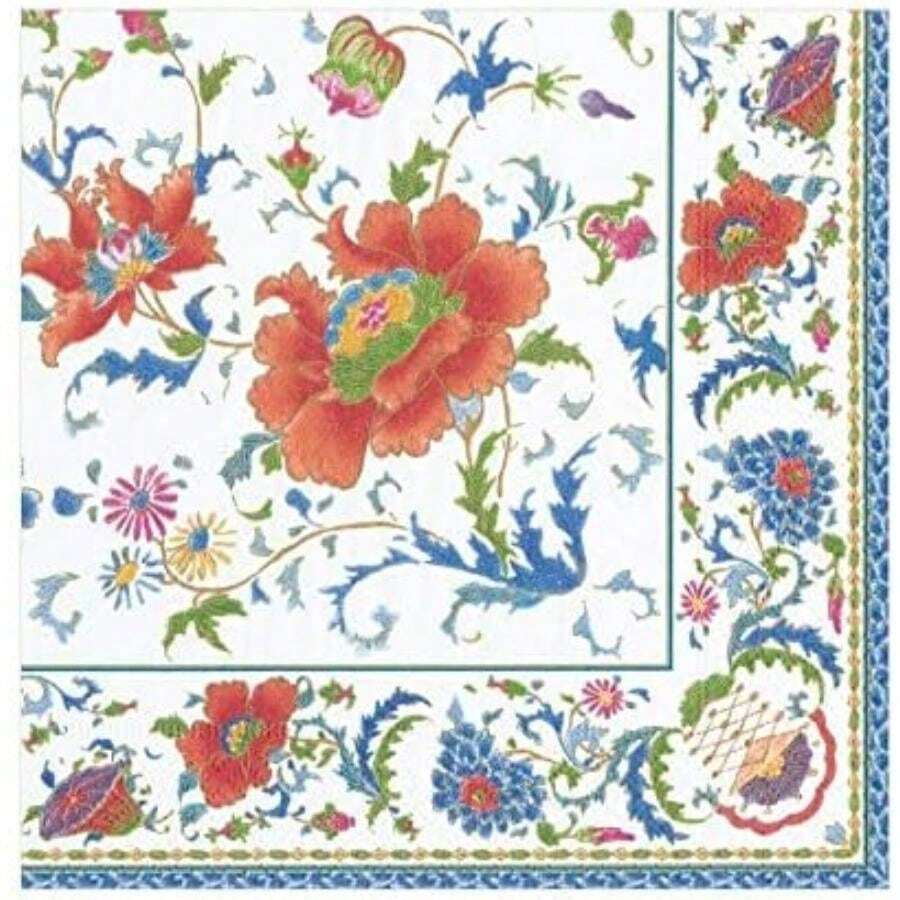 Caspari - Servilletas de papel de cerámica china (20 unidades)(1 Luncheon) - Multicolor - Ver 1