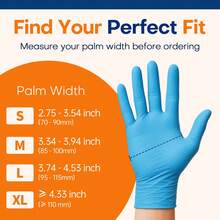 Medical Nitrile Exam Gloves - Latex-Free & Powder-Free, Non-Sterile, Food- Disposable Cleaning Gloves, Sizes M/XL, 100/200 Pieces - 藍色 - 查看 7