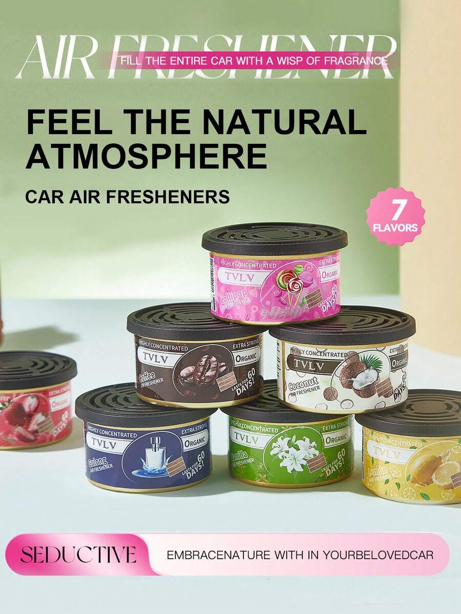 1个装车载空气清新剂，持久留香纤维块固体空气清新剂，除臭装饰，适用于汽车、家居、衣橱、浴室、卧室、办公室，天然香型如香草、樱桃、薰衣草、草莓、椰子，男女皆宜，适合派对、生日、圣诞节等场合。 - 多種香型 - 查看 1