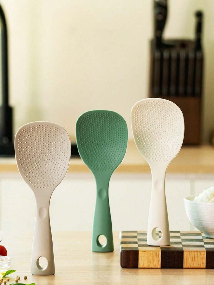 直立式不粘硅胶饭勺，耐热防烫，易清洗，适用于电饭煲及其他厨房用具 - 彩色 - 查看 1