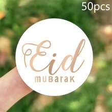 40/50/80/100 miếng dán chữ Eid Mubarak, thích hợp để tự làm nhãn gói quà tặng cho bữa tiệc Eid. - Nhiều màu - Xem 14