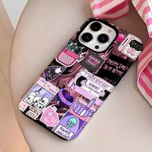 Funda 2 en 1 de película suave con diseño de calaveras de gato y corazones espeluznantes, compatible con fundas ,  17,  16 Pro Max,  15 Pro Max,  13 y  12. Fabricada en TPU, ofrece protección contra golpes y caídas. Un regalo ideal para familiares, amigos, seres queridos, novios/novias y para Halloween.funda de teléfono, fundas de teléfono, funda de , funda de  17 pro, funda de  16, navidad, funda de  17 pro max, funda de  17, fundas de , funda de  15,  17 pro max, fundas para , funda de  16 plus, regalos de navidad, funda de  13, funda de teléfono de navidad, funda de  16 pro, funda de teléfono  15, funda de teléfono  13, funda de  16 - Blanco - Ver 2
