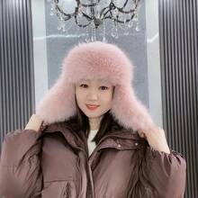 1 Stück Damen Zweifarbige Flauschige Dicke Warme Winddichte Modische Lässig Trappermütze, Geeignet für Winter, Alltag, Skifahren, Outdoor-Sport - Plüsch - Übersicht 7