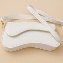 Stylish, Soft, Lightweight, High-Quality Women's Half-Moon Crossbody Bag In Various Colors. - 白色 - 查看 1