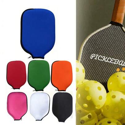1个耐用氯丁橡胶匹克球拍套，符合美国匹克球协会（USAPA）标准尺寸8.46x11.2英寸，拉链收纳袋设计，白色/蓝色/黑色可选，2025新款匹克球配件，防刮耐磨，适合匹克球训练/比赛收纳、日常携带，吸汗防潮，有效保护球拍，是匹克球爱好者的理想礼物，也是运动收纳装备，稳固易携——是万圣节、圣诞节和新年运动装备的完美之选。