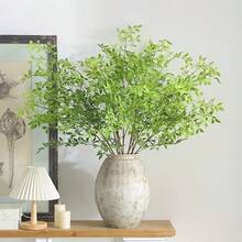 Ins-Style Artificial Green Plants, Artificial Nandina Domestica, Dense Leaves, Nordic Simple Floor-Standing Decorative Branches, Popular Living Room And Bedroom Ornaments, And Light Luxury Style Artificial Plants For Interior Decoration - Green - View 3