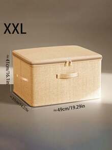 Składane pudełko do przechowywania z zamkiem błyskawicznym i uchwytem, morelowo-żółte pudełko do przechowywania, poliester, len, kwadratowe, z pokrywką, wytrzymałe i uniwersalne, używane do przechowywania ubrań, zabawek i innych przedmiotów, dekoracja wnętrz, dekoracja sypialni, dekoracja, przechowywanie, dżinsy - morelowy żółty - Zobacz 11