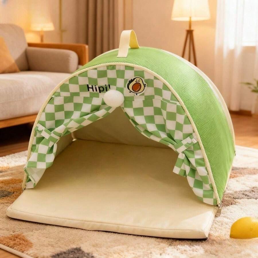 Ganzjahres-Haustierzelt-Bett, schattiger & atmungsaktiver Hunde-/Katzenhaus für mittelgroße & kleine Rassen, geeignet für Pudel, Teddy, Panda