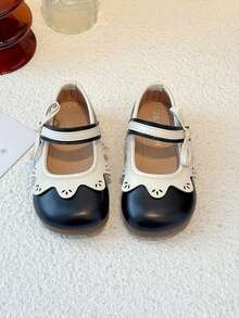 2025 Essential Shoes For Boys & Girls Aged 3-12, Featuring Hook And Loop Design For Easy On/Off, Soft Soles, And Zero Heel, Suitable For School, Beach, Performances, Red Carpet And More - Black - View 4