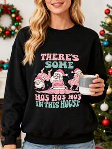 Women Plus Size Sports Sweatshirts - Black - View 1