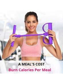 Multifunction Tension Rope ,4-Tube Elastic Yoga Pedal Puller Resistance Band, Stirrup Puller For Exercise,Exercise Resistance Band,Natural Latex Tension Rope Fitness Equipment, For Abdomen/Waist/Arm/Leg Stretching Slimming Training,For Yoga, Pilates,Dance,Gymnastics,Bodybuilding, - 4-rope Pink (suitable for Beginners) - 查看 6