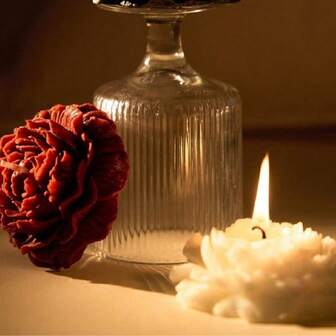 1 Stück handgemachte Rosenduft-Wachskerze, ideal für Raumdekoration, Tischmittelpunkt, Party, Hochzeit und Muttertagsgeschenk