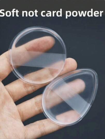 1pc/2pcs/3pcs Silicone Makeup Sponge, Non-Absorbing Crystal Cushion BB Cream Jelly Transparent Foundation Puff, Soft Makeup Sponge Pouch, Non-Absorbing!
