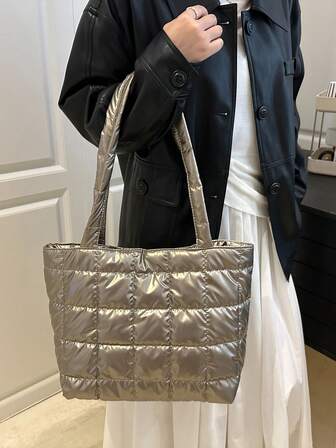 Solid Color Lightweight Student College Style Casual Large Capacity Tote Bag For Outing, Sisters, Best Friends