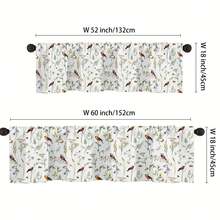 1pc Floral Pattern Valance, Rod Pocket Short Curtain, Window Treatment Valances For Kitchen Bathroom Bedroom, Home Decor - White - View 6