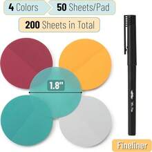 Mr. Pen- Transparent Sticky Notes, 200 Pcs, Candy Colors, Round Translucent Sticky Notes - ColorA - View 2