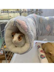 Small Animal Hanging Tunnel, Hamster Hanging Toy, Sugar Glider Hammock Cage Accessory, Suitable For Ferret, Squirrel, Guinea Pig And Mouse To Play And Sleep - Multicolor - View 9