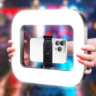 一套相机及智能手机稳定器，带LED环形灯，内置3600mAh电池，3档色温调节，专为智能手机视频设计，适合自拍和直播，圣诞节/居家礼物