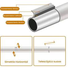Barras de cortina blancas para ventanas de 46 a 114CM, barras de cortina ajustables de alta resistencia de 2.54CM de dimetro, 122CM de longitud mxima con remates decorativos dentados - Vintage blanco + 46 a 114 CM - Ver 6