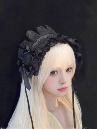 Diadema con lazo de encaje estilo Lolita, nuevo accesorio de cabello dulce y lindo, adecuado para fiestas, cosplay y decoración de belleza, apto para festivales, viajes y diversas fiestas y reuniones