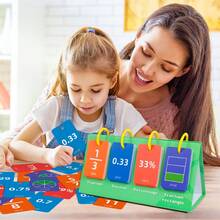 Conjunto de 104 peças interativas de flip chart para matemática: frações, decimais e porcentagens. Material didático e manipulável para crianças de 3 a 6 anos. Recursos para ensino domiciliar e em sala de aula, treinamento de raciocínio matemático, auxílio para professores (formas e cores sortidas aleatoriamente). - Multicolorido - Ver 7