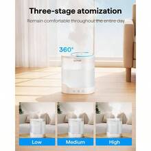 - Humidificadores para recmara y hogar, humidificador de aire de 2, 5 l de llenado superior para habitacin, habitacin de beb, ultrasnico silencioso, con difusor de aceite y luz - Blanco - Ver 4