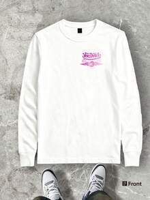 Van Dutch  Speed Shop Vintage Printed T-Shirt  Men's Hip-Hop Graphic Long Sleeve 250g Cotton, Early Spring  Pick, Perfect For Holiday Gifting, Multiple Colors Available - 白色 - 查看 3