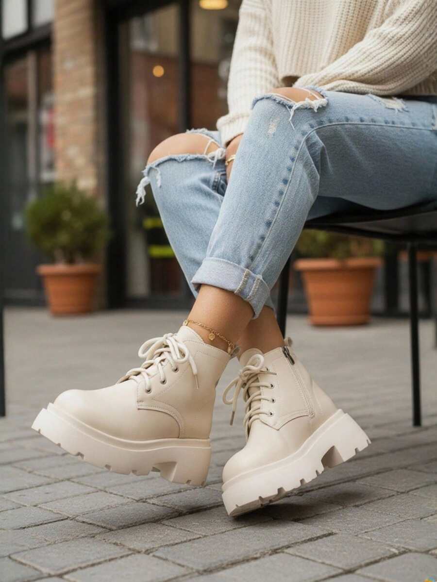 Women Ankle Boots & Booties - White - View 1