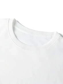 WHITE SHARK Men's Casual Fashion Street Printed Dropped Shoulder Loose Breathable Short Sleeve T-Shirt, Summer - White - View 3