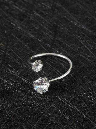 Rhinestone Decor Cuff Ring Partyrings Engagement Wedding Rings