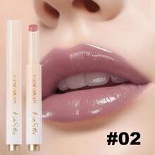 1pc Pressed Lipstick Mirror Gloss Lip Glaze Long-Lasting Moisturizing Lip Balm Lipstick Lip Tint, Suitable For Daily, Work, Commute, Party, Makeup - Multicolor - View 16