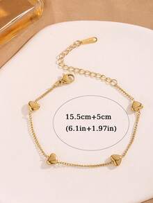 简约红绳钛钢单颗金珠幸运符手链