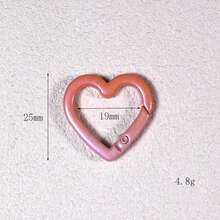 2pcs Colorful Ombre Heart Shaped Coil Spring Open Rings DIY Keychain Bag Pendant Accessories, Suitable For Handmade Crafts, Gift For Friends - Heart-shaped Keychain - View 3