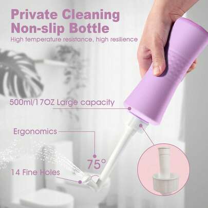 1pc 500ml Toilet Flush Bidet Bottle, Portable Butt Cleaning Device