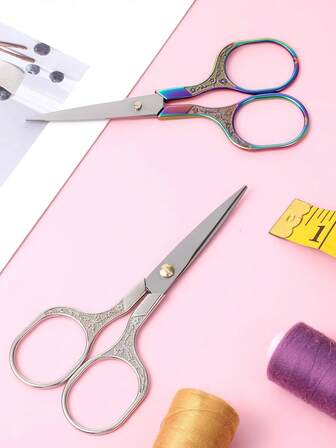1pc Vintage Embroidery Scissors, Craft Sewing Scissor, Stainless Steel Multipurpose Detail Scissors For Embroidery, Sewing, Crafting DIY Art Supplies, Crafts And Office Use, Christmas, Christmas Paper Cutting, Christmas Packaging Cutting