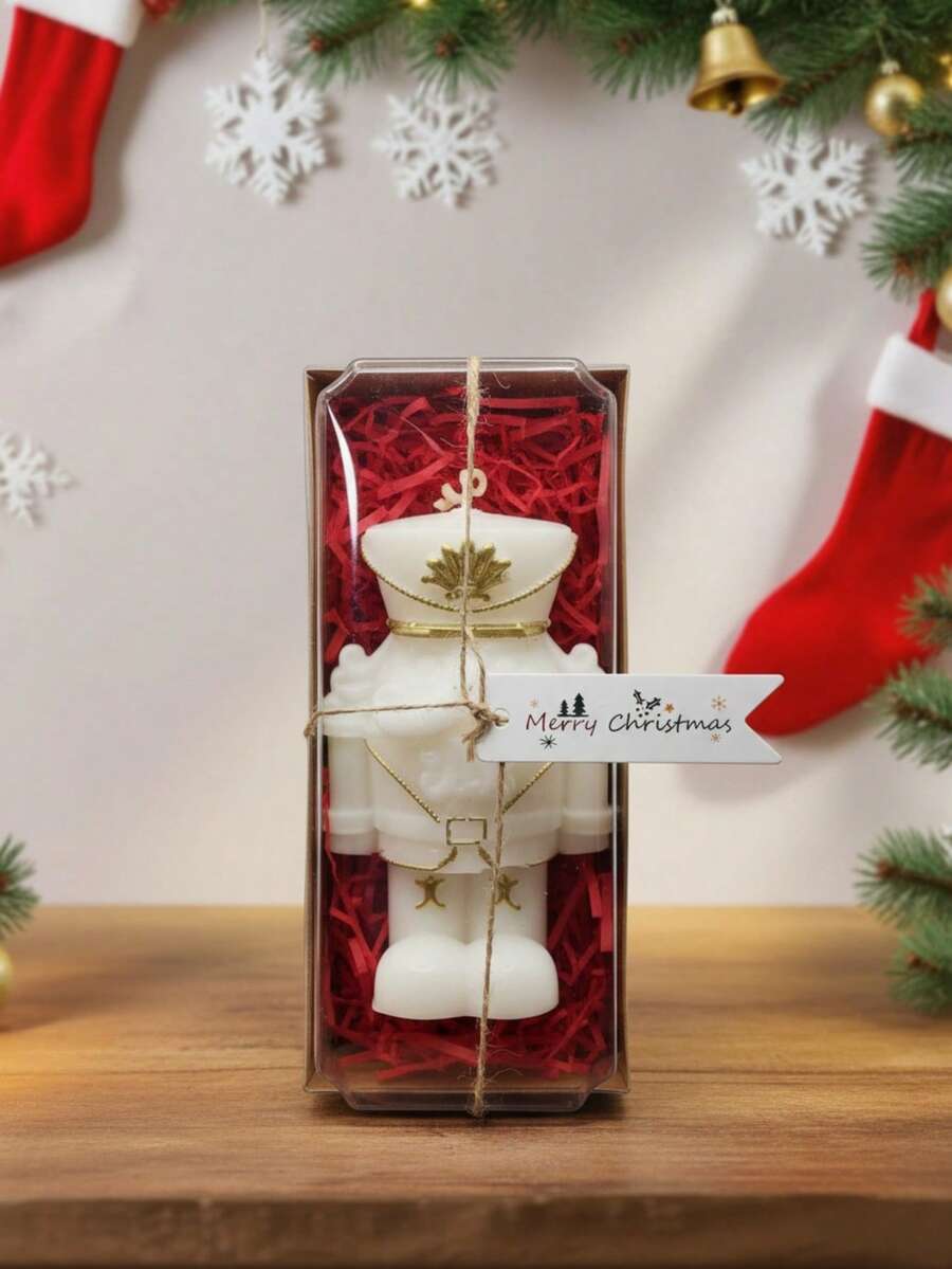 Vela decorativa de cascanueces de 12 cm con aroma a maderas orientales, figura detallada ideal para ambientar espacios, crear atmósferas acogedoras y ofrecer un toque navideño elegante; diseño artesanal perfecto para decorar salas, oficinas o regalos especiales; vela aromática de larga duración con notas cálidas y sofisticadas que realzan cualquier rincón del hogar durante la temporada. - Champán - Ver 1