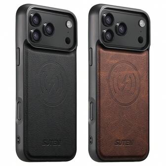 Suteni Funda de carga inalámbrica con imán y tacto de cuero sintético mate compatible con iPhone 17 Pro Max, 16 Plus, 15, 14, 13 para regalo de vacaciones para familiares, amigos y personas mayores de ambos sexos