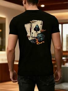 Nueva camiseta de manga corta suelta con estampado para hombres, camiseta interior casual y versátil, transpirable para deportes y actividades al aire libre, primavera/verano - Negro - Ver 9