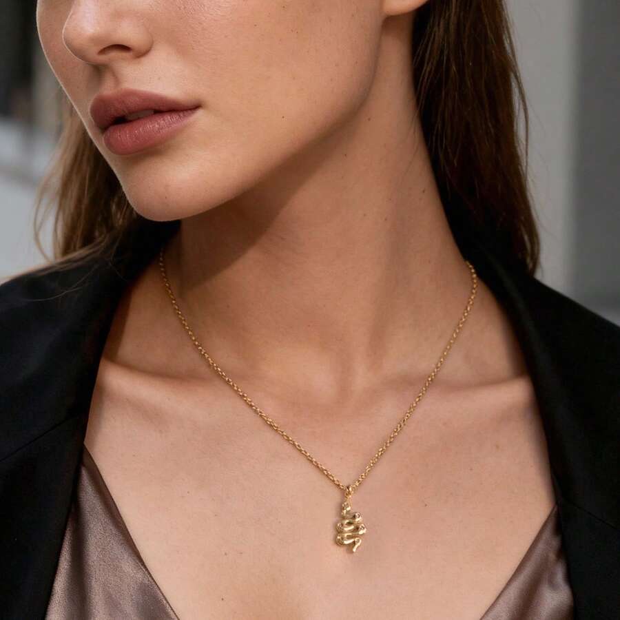 CLAU CRIS  Clau Cris Gold Plated Twisted Snake Necklace NL3450 - Gold - View 1