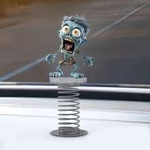 1pc Funny Zombie Flat Acrylic Spring Rocking Ornament, Car Interior Decor And Desktop Decoration - Multicolor - View 9