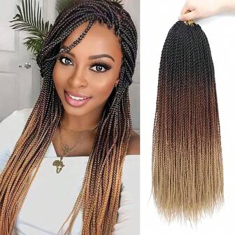 Cabello trenzado de crochet Senegalés de 18 pulgadas para mujeres, 1/8 paquetes de trenzas de crochet de twist pequeños con extremos rectos, cabello trenzado de crochet con ajuste de agua caliente