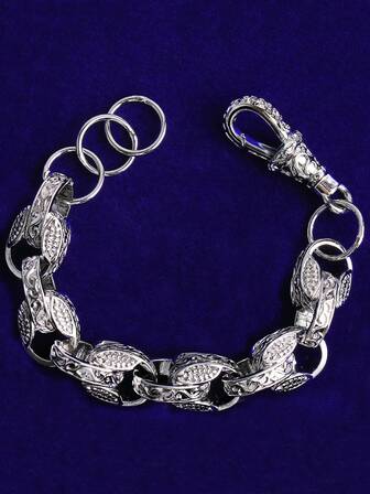 1 Piece Big Tulip Link Bracelet For Men Real Copper Hip Hop Jewelry Albert Clasp