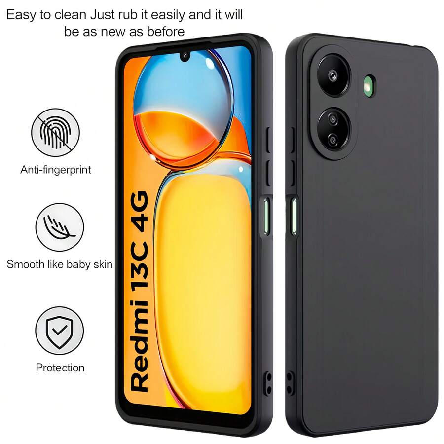 This Black Sandstone Phone Case Is Compatible With Redmi A5 (171mm), Note 14 Pro+ 5G, Note 14 Pro 5G, Note 14 5G, Note 13 Pro+, Note 13 Pro 5G, Note 15 Pro And Redmi 15. The Phone Case Has A Soft And Comfortable Touch.