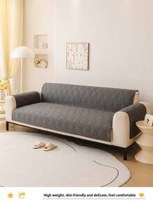 1pc Brushed Plush Sofa Cushion Cover, Waterproof Anti-Slip Sofa Protector, Suitable For 1/2/3/4 Seater Sofas, Modern Style, All Season