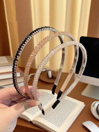 Sparkling Crystal Rhinestone Colorful Headband, Elegant & Luxurious Fashion Hairband Suitable For Party, Birthday, Holiday, Daily Wear