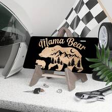This License Plate Frame And Decoration Were Made Together By Mom And The Little Bear. This Aluminum Cover Plate Is Suitable For Everyone And Measures 12inch X 6inch Inches. It Is A Unique Gift And A Great Choice For Room Decoration.   CP - A - View 6