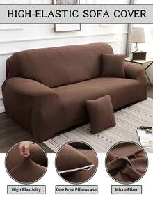 Funda de Sofá de Alta Elasticidad en Colores Sólidos - Funda Lavable a Máquina, Fácil de Instalar y Suave al Tacto, Resistente a la Suciedad y Especialmente Ideal para Hogares con Mascotas como Gatos y Perros, Perfecta para Decorar Salas de Estar, Dormitorios y Oficinas Durante Navidad y Acción de Gracias, Protege tu Sofá de Manchas de Comida, Pelos de Mascotas y Desgaste Diario en las Reuniones Festivas, Disponible en Varios Tamaños para Sofás de 1 Plaza, 2 Plazas, 3 Plazas y Sofás de Esquina, Diseño Versátil que Combina Estética Moderna y Funcionalidad Práctica, Adecuada para Espacios Residenciales y Comerciales, Ideal para Preparar el Hogar para Invitados y Celebraciones Familiares, Manteniendo tu Mueble Limpio y Elegante en Toda la Época Festiva - Marrón - Ver 2