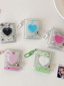 1 PC Transparent Shiny 2-Inch Card Album Boutique Keychain Pendant Photo Album Student Photo Id Photo Storage Album