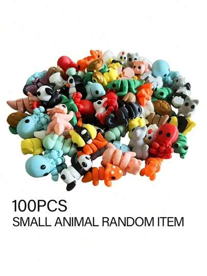 100/75/50/10 Pcs 3D Printed Cute Mini Animal Figurines - Micro, Flexible And Compact Animal Statues | Adorable 3D Printed Animal Decor, Suitable For Display Stands, Home Decor, Models, Applicable For Easter, Home, Office, Birthday, Valentine's Day, Room Decor, Bedroom Decor | Random Combination Of Mini Animal Sculptures - Perfect Easter Decorations And Lovely Gifts